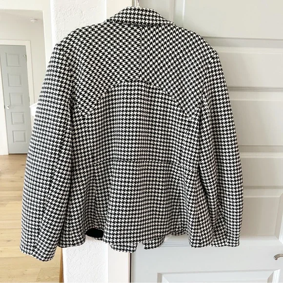 New Anthropologie Maeve Houndstooth Sculpted Hourglass Blazer - Picture 6 of 8